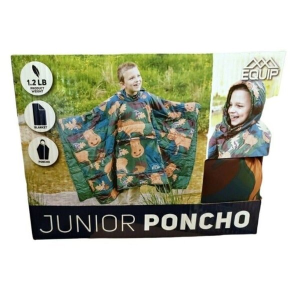 OS Junior Poncho Sleeping Bag Blanket Carry Case Zipper Pouch Moose Print NEW - Picture 4 of 10